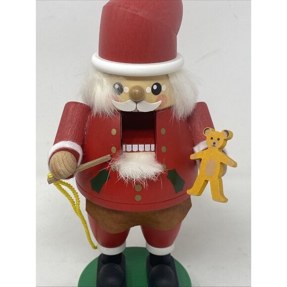 Richard Glasser Erzgebirgische Germany Wood Nutcracker Santa With Bear 8” - Picture 5 of 8